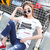 莉菲姿 2017韩版女装夏装新款百搭字母印花宽松打底短袖T恤(白色 XXL)第5张高清大图