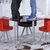 【京好】钢化玻璃餐桌餐椅套装 现代简约环保一桌四椅五件套组合 咖啡茶馆商业桌A146(橙黄 用不锈钢支架)第2张高清大图