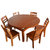 木巴新中式实木餐桌 伸缩餐桌椅组合橡胶木折叠饭桌 6人圆形家用餐桌(一桌四椅CZ187+YZ299 默认)第5张高清大图