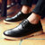 羊骑士 男鞋韩版英伦新款布洛克商务休闲鞋潮流系带皮鞋(黑色 41)第5张高清大图