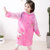 韩国小孩加厚充气帽檐儿童雨衣  宝宝雨衣 儿童雨披带书包位J225(粉红色)(L)第4张高清大图