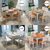 美式实木餐桌椅组合椭圆餐桌欧式复古做旧北欧家具可伸缩抽拉餐桌(1.38一桌六椅白色地中海色)第5张高清大图