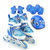 迪士尼八轮全闪光耐磨PU轮套装旱冰鞋轮滑鞋11006(蓝色 31-34)第5张高清大图