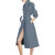 欧美时尚2021流行风衣女春秋新款长袖中长款洋气收腰显瘦气质外套(深灰色 XL)第5张高清大图