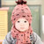 韩国婴儿帽子秋冬0-3-6-12个月男女宝宝帽子儿童小孩毛线帽围巾套装1-2岁(深蓝色)第4张高清大图