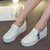 2017夏季新款韩版厚底小白鞋女内增高女鞋拉链低帮百搭学生板鞋(白色 40)第2张高清大图
