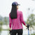 LUCKYDEER/幸运鹿夏季户外女装运动速干衣长袖立领透气防紫外线跑步T恤(玫红 3XL)第2张高清大图