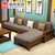曲尚 现代中式实木沙发  L型客厅沙发家具组合套装 908(胡桃色+银灰 双扶手单人位)第2张高清大图