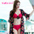 2020夏季新款性感聚拢泳衣女 雅凯诗女蕾丝三件套泳装Y60801(红色 XL)第4张高清大图