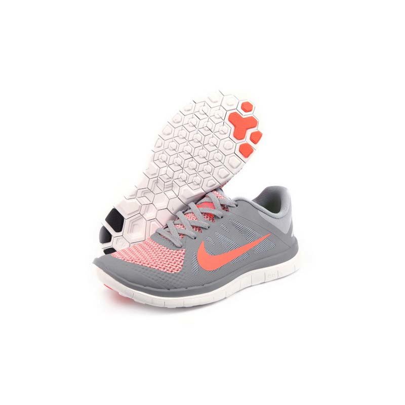 耐克nikefree40v4赤足网布透气时尚男女运动鞋跑步鞋男鞋女鞋灰粉红37