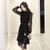 莉菲姿 2017春新款韩版女装V领钉珠背心裙蕾丝连衣裙两件套(黑色 XL)第3张高清大图