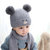 2018新款儿童帽子潮秋冬毛线帽宝宝围巾套头帽两件套(均码46-50cm 红色)第2张高清大图