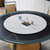 吉木多 现代简约实木餐桌椅轻奢北欧岩板圆餐桌家用创意带转盘圆桌子饭桌(墨绿色 一桌八椅（带转盘）)第5张高清大图