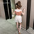 CaldiceKris（中国CK）女童蕾丝花边领无袖条纹衫白色短裤套装CK-FS3415(白色 160)第3张高清大图