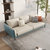 轻奢布艺沙发客厅简约现代组合小户型三人直排拼色科技布沙发家具(米白+橙色 大三位2.1米)第5张高清大图