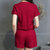 欣漾风尚 纯色圆领短袖通勤中腰连体裤 TXFS1612(红色 L)第2张高清大图