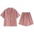 SUNTEK大码睡衣女夏季薄款短袖开衫套装韩版条纹可爱学生夏天家居服(粉红色 #FM-粉色草莓)第5张高清大图