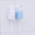 牙刷架免打孔牙杯架电动牙刷置物架免打孔卫生间壁挂墙式多功能牙缸牙具套装(蓝色 粉色 杯架 杯子（两套）)第4张高清大图