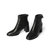 森达2021冬季新款商场同款石头纹气质粗跟女短皮靴4MF01DD1(黑色 34)第3张高清大图