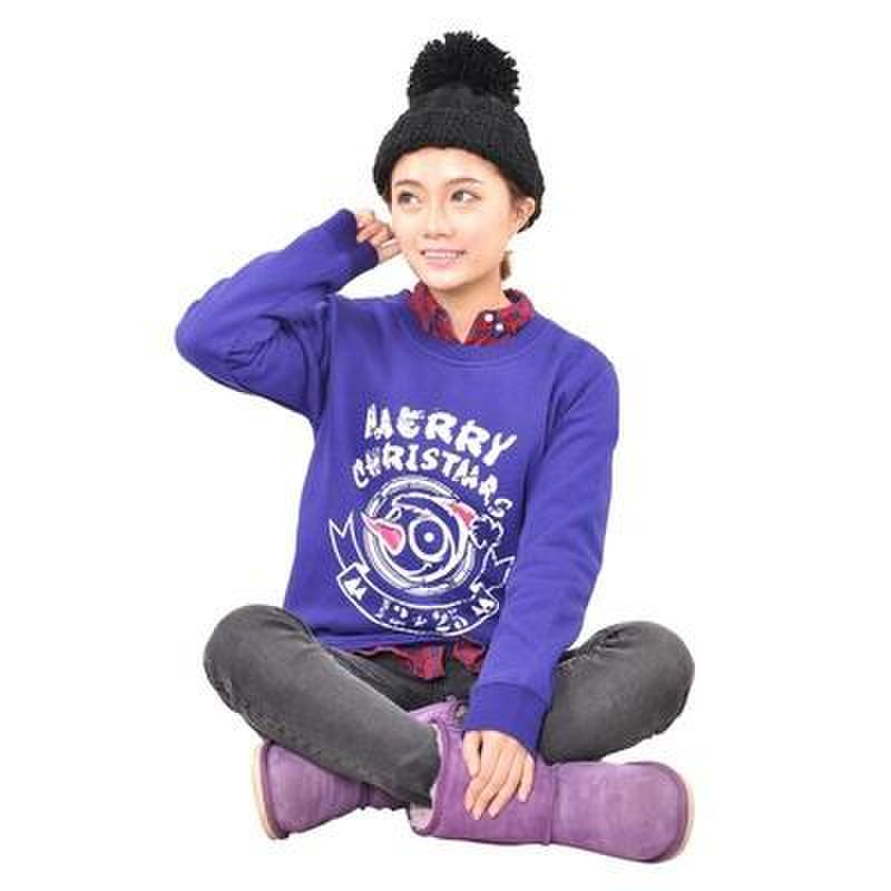 赛客传奇 时尚休闲 女士圆领无帽卫衣 圣诞雪人