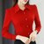 衬衫女长袖2021夏装韩版修身显瘦气质洋气打底职业女士衬衫潮(红色 4XL)第2张高清大图