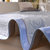 晶丽莱 冰丝凉席二三件套1.5/1.8米印花夏凉席子可折叠空调席H(盛世牡丹蓝 1.8m（6英尺）床)第5张高清大图