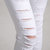 Hersheson赫嫀 女式破洞牛仔裤H1054F(白色 27码)第4张高清大图