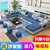 紫茉莉布艺沙发组合现代简约大小户型客厅转角乳胶沙发经济型整装家具(颜色下单备注 三位无脚踏（自提 ））)第2张高清大图