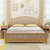 进畅家具 全实木床北欧风格现代简约双人床1.8米单人1.5米日式原木主卧家具(1.8*2米（原木色） 床+床头柜*1)第2张高清大图