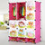 索尔诺 卡通衣柜简易儿童组合衣柜宝宝衣橱婴儿衣物树脂收纳柜(粉色12格带鞋架 A5012)第3张高清大图