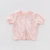 davebella戴维贝拉春季新款女童宝宝纯棉短袖针织开衫DB6955(12M 粉色)第5张高清大图