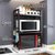 可伸缩厨房置物架微波炉架子烤箱收纳家用双层台面桌面多功能储物(固定款-单层+刀架（加粗加厚))第4张高清大图