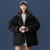 假两件设计卫衣帽棉衣新款2021女冬季棉服女冬季外套韩版宽松棉袄女冬中长款潮(黑色 XL)第7张高清大图