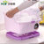 碗柜 厨房沥水碗架带盖放碗筷收纳盒塑料碗碟架碗盘置物架(紫色 大号（47.5*40*34）)第2张高清大图