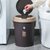 垃圾桶带盖厨房家用客厅轻奢厕所卫生间新款卫生桶带盖子纸篓圆桶(【灰色】中号买一送一（赠同款）+90袋)第2张高清大图
