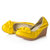 毅雅2014春季新款 真皮舒适坡跟女式单鞋 女鞋YY5435166(黄色 39)第4张高清大图