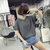 葩葩乐奇棉T恤夏季新款麻彩宽松短袖上衣女rihan7089(深灰色 L)第5张高清大图