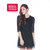 【娅丽达】2016春新款连衣裙R5309 摩登优雅/修身版型/亲肤舒适(黑色 S)第2张高清大图