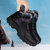 迈凯恩品牌 高端私人订制老人健步鞋2021新款冬季加绒保暖爸爸鞋皮面防水防滑妈妈鞋户外防寒防冻雪地靴(黑紫 39)第2张高清大图