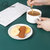 贝瑟斯北欧描金马克杯咖啡杯陶瓷杯带杯碟勺套装高档家用咖啡器具(白色 240ML 默认版本)第4张高清大图