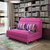 伊维雅多功能沙发床 可折叠拆洗布艺床 小户型沙发床 简约现代沙发床(粉红色 1米宽*1.9米长)第3张高清大图