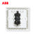 ABB开关插座面板德逸系列白色86型一位单开双控带LED灯一开双控开关AE164第4张高清大图