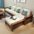 一米色彩 中式实木沙发组合 橡胶木沙发带L型转角现代简约客厅家具贵妃(胡桃色 单人位)第3张高清大图