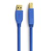 CE-LINK 4080 极速USB3.0打印线（24K镀金端子 高密度无氧铜导体 隔离电磁干扰 ）1米 蓝色