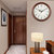 汉时（Hense） 欧式复古实木装饰挂钟客厅古典静音石英时钟HW18(棕色15寸-石英机芯)第6张高清大图