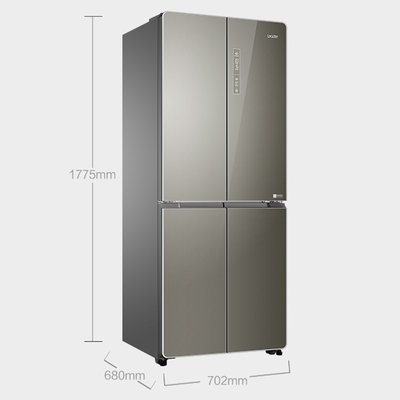 海尔(Haier)405升十字对开门冰箱多门风冷无霜双变频节能静音钢化玻璃海尔出品