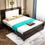实木床实木家具1.8米大床婚床 卧室现代中式双人床单人床 带皮靠软靠实木床(1.8米单床)第3张高清大图