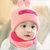 韩版秋冬宝宝帽子男童女童婴儿帽子儿童毛线帽小孩套头帽围巾两件套6-12个月(天蓝色)第3张高清大图