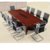 奕佳2.4米油漆会议桌办公桌柜 酒红色YJ-1904(默认 3.8米)第3张高清大图