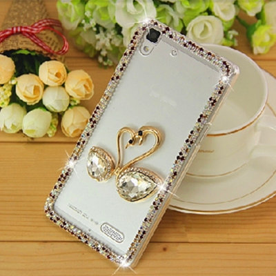 BL 潮品卡通萌兔水晶透明壳水钻手机壳套保护